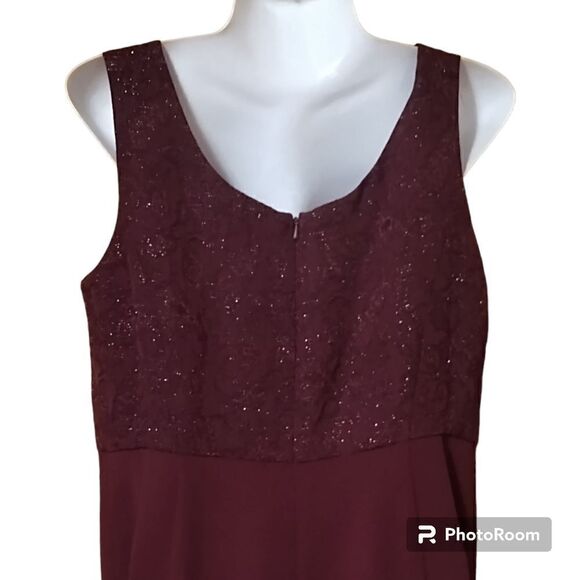 R&M Richards 2pc Beaded Wine Jacket Dress Formal Sz 10 - Picture 9 of 16